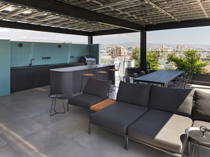 The rooftop terrace, looking over Limassol